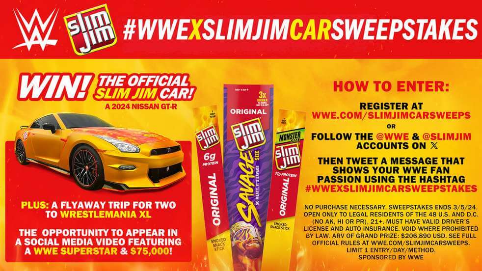 WWE Slim Jim Car Sweepstakes
